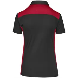 Ladies Glendower Golf Shirt Black-Red Back